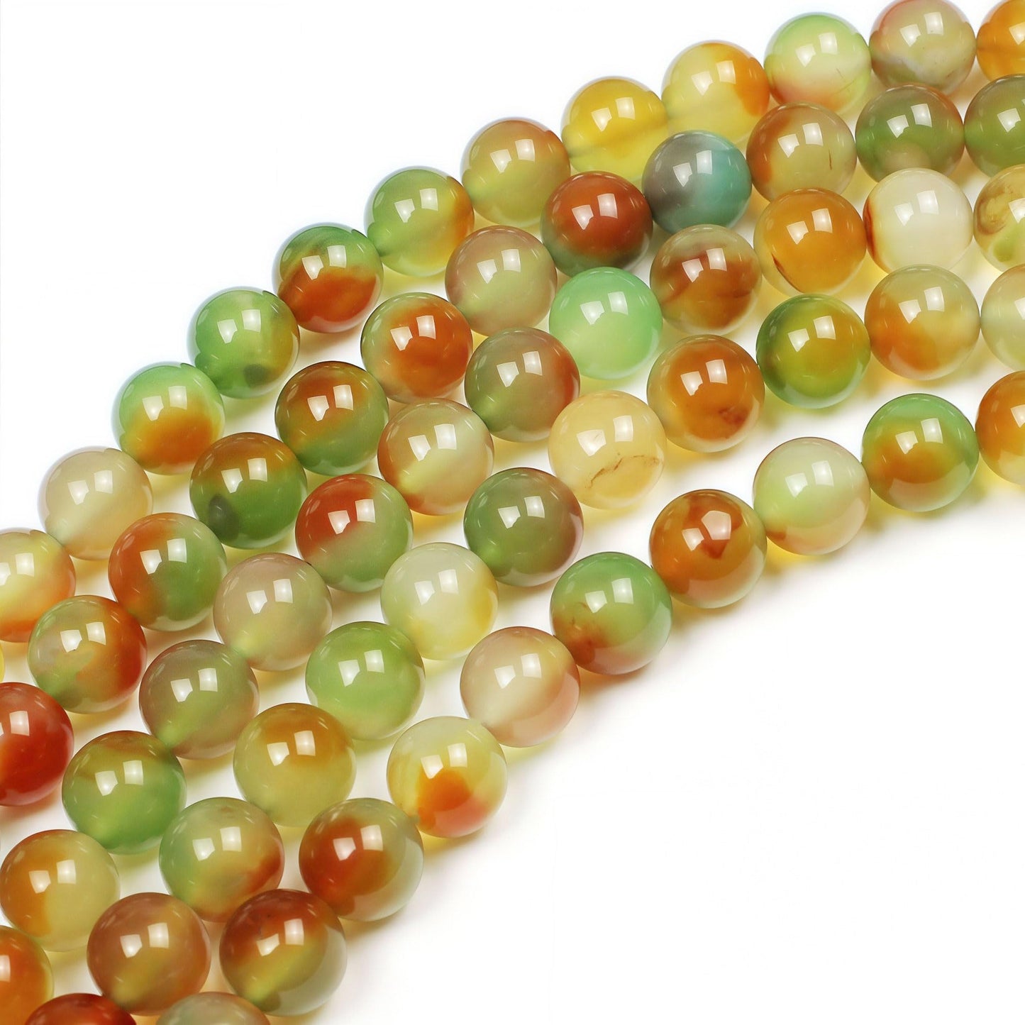 MJDCB Natural Peacock Agate Beads Red Green Agate Beads Round Stone Beads for DIY Necklace Bracelat Jewelry Making Strand 15" (6mm)