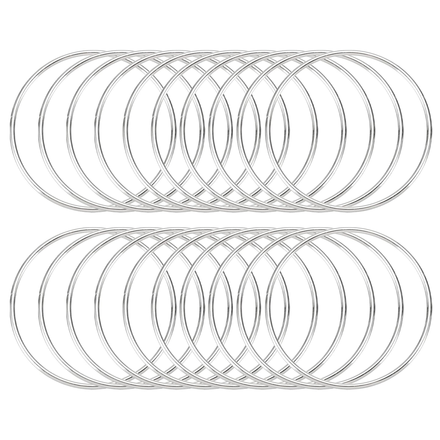 MECCANIXITY 20 Pcs Dream Catcher Rings,Metal Craft Hoops Floral Hoops 3 Inch Macrame Hoops Rings for DIY Crafts Wreath Making Supplies Plant Hangers,Silver