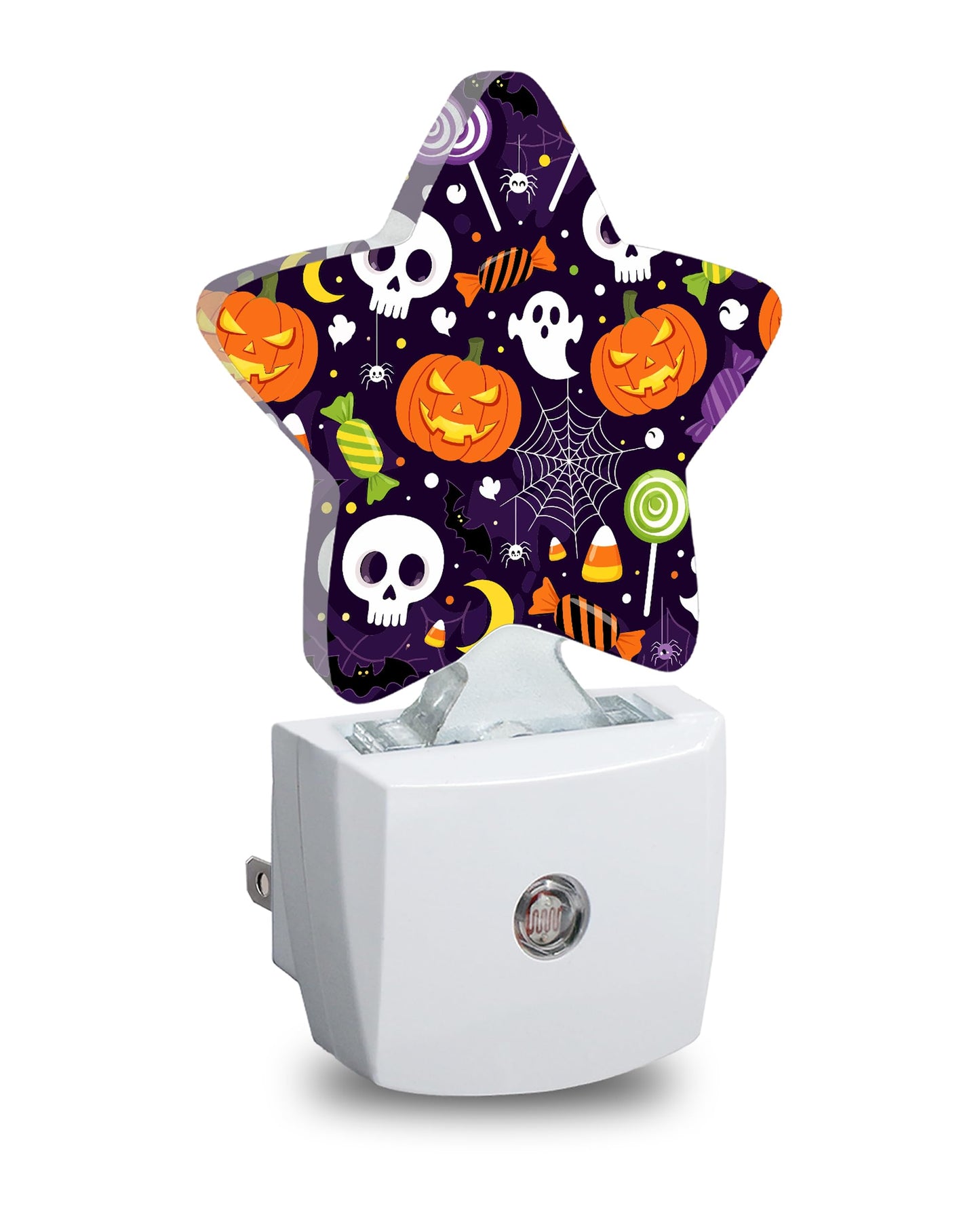 Halloween Skull Star Night Light Plug in, Decorative Night Light for Kids Room Nursery Bedroom, Soft Glow Sensor Lamp for Hallway Bathroom, Compact Energy Saving