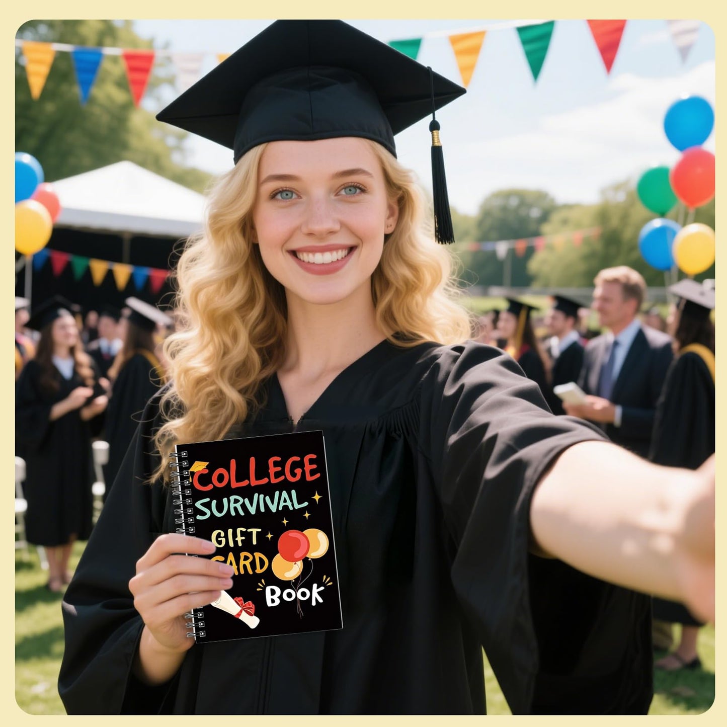 zhjely College Survival Gift Card Book, Graduation Gift Card Book 2026, 7 x 5 Inch College Survival Booklet Organizer Leaving Home High University School Care Package