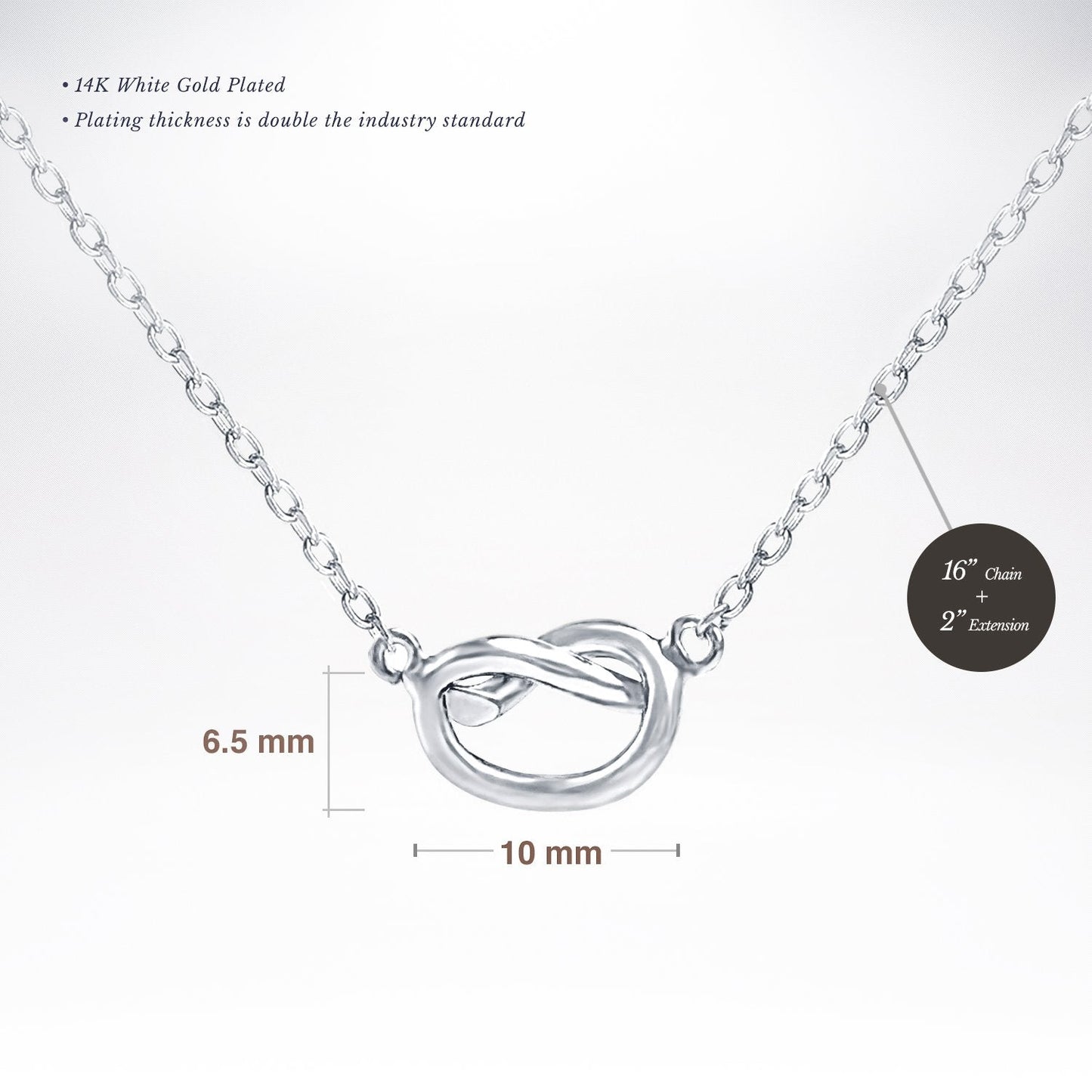PAVOI Rhodium Plated Infinity Pendant Necklace | Bridesmaids Cute Necklaces for Women