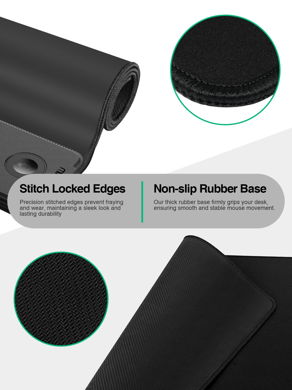 Mouse Pad with Magnetic Wireless Charging, Large Desk Mat, Non-Slip Mouse Mat, Keyboard Pad for Gaming, Desk, Office, PC (The Right Charging-Black with 20W PD Charger)