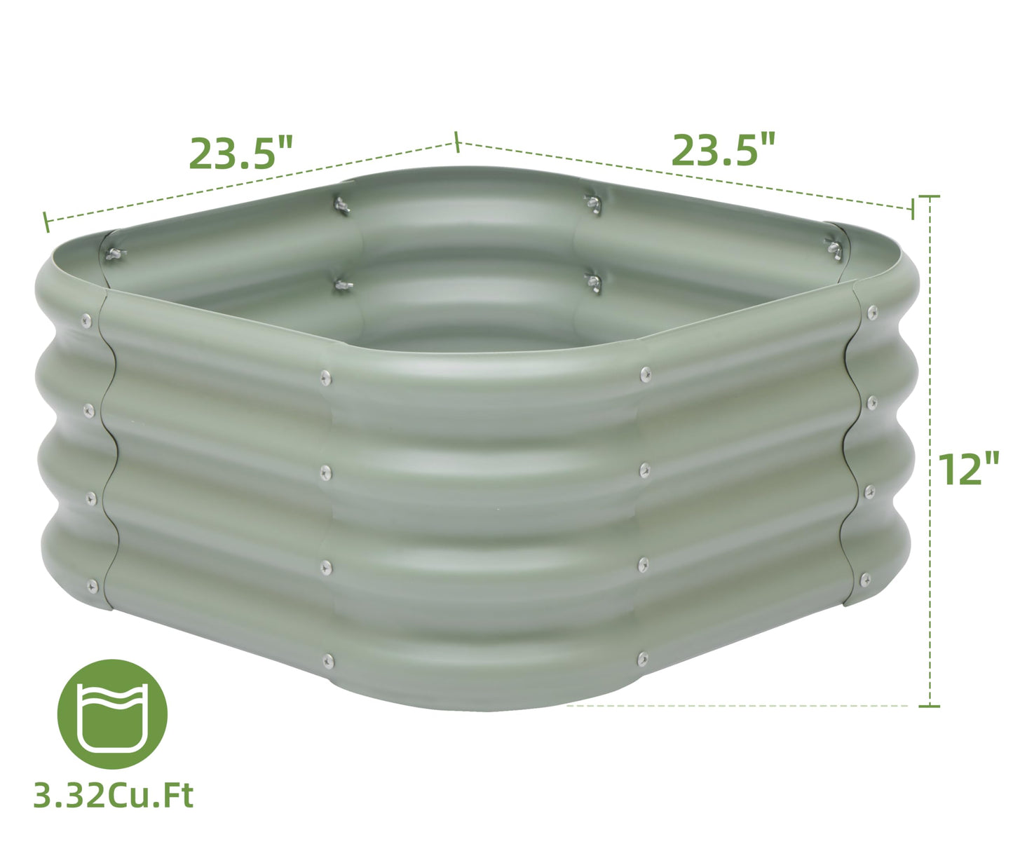 2-Pack 2x1ft Galvanized Raised Garden Bed, Outdoor Planter Bed, Metal Planter Box for Gardening and Planting,LG