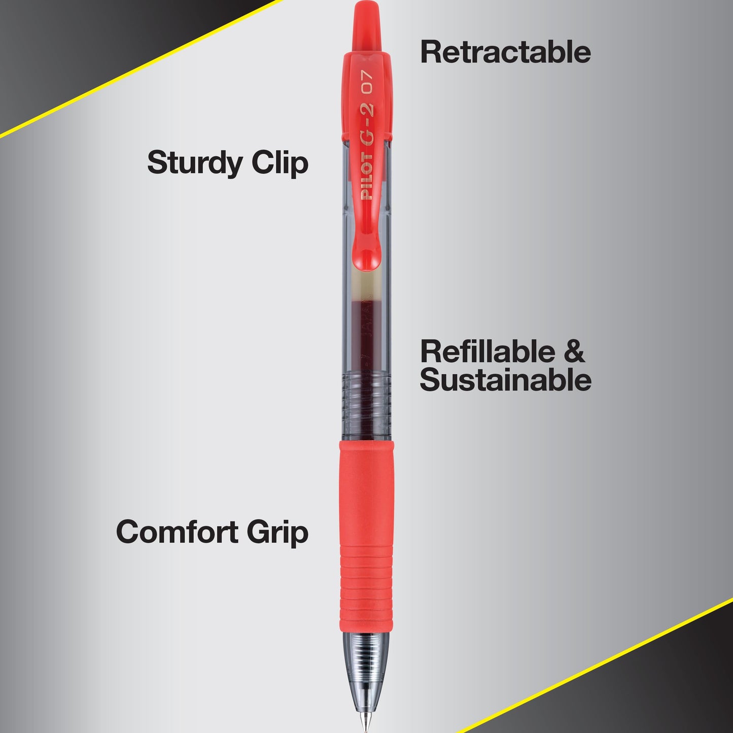 Pilot G2 Premium Refillable And Retractable Gel Ink Pens, Fine Point (0.7mm), 8 Colors, 8 Count (16606)