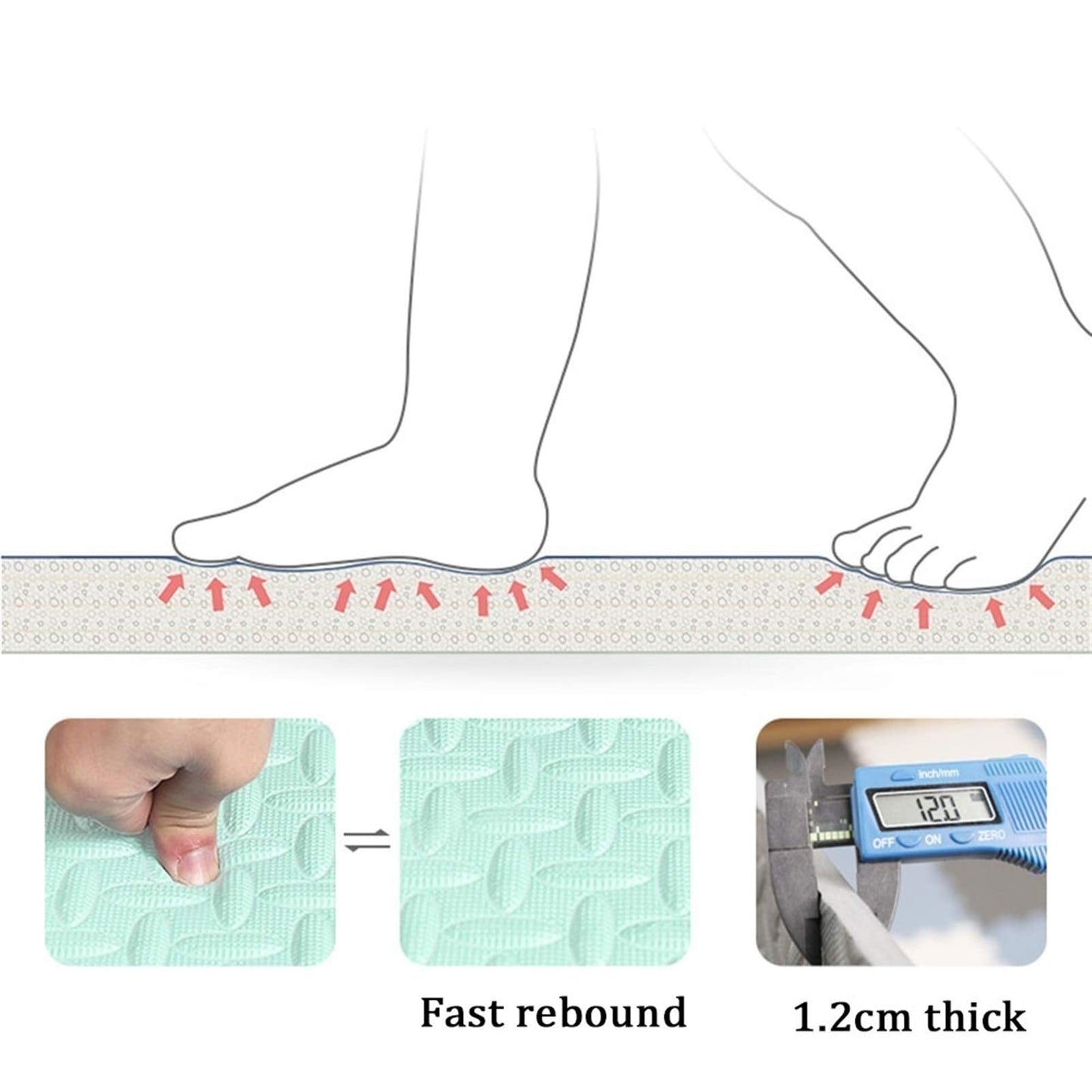 ALGFree Foam Puzzle Mat Soft Kids Baby Foam Activity Play Mat Interlocking Floor Tiles EVA Infant Crawling Mats, Customizable (Color : C, Size : 60x60x1.2cm-12pcs)