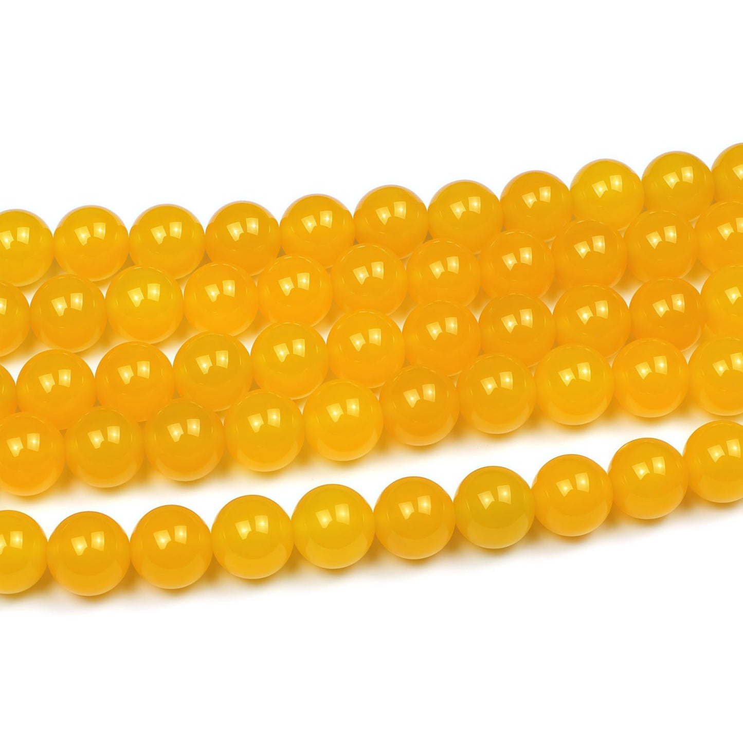MJDCB 7A Round Natural Yellow Agate Beads Stone Loose Beads for Necklace Bracelet Charms Jewelry Making 15"(8mm)