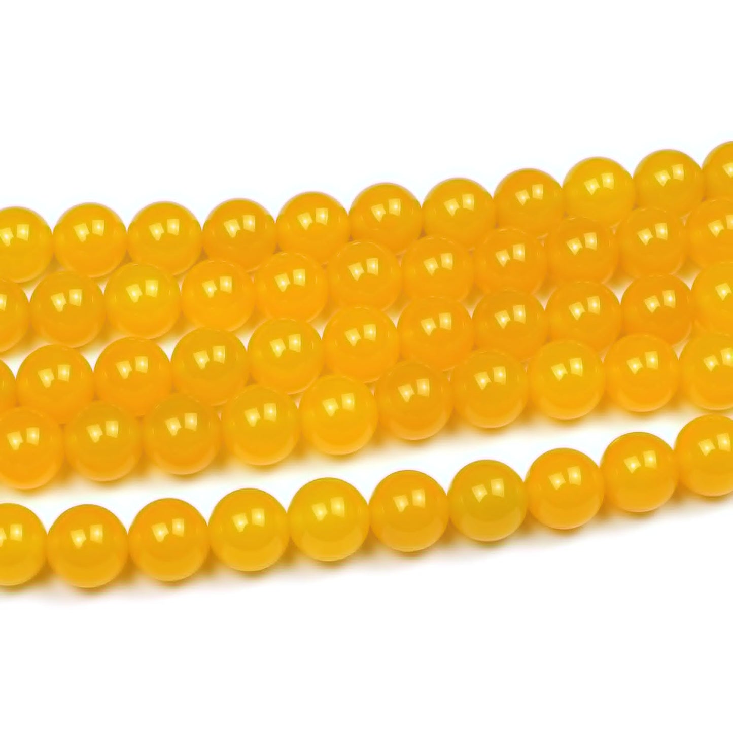 MJDCB 7A Round Natural Yellow Agate Beads Stone Loose Beads for Necklace Bracelet Charms Jewelry Making 15" (6mm)