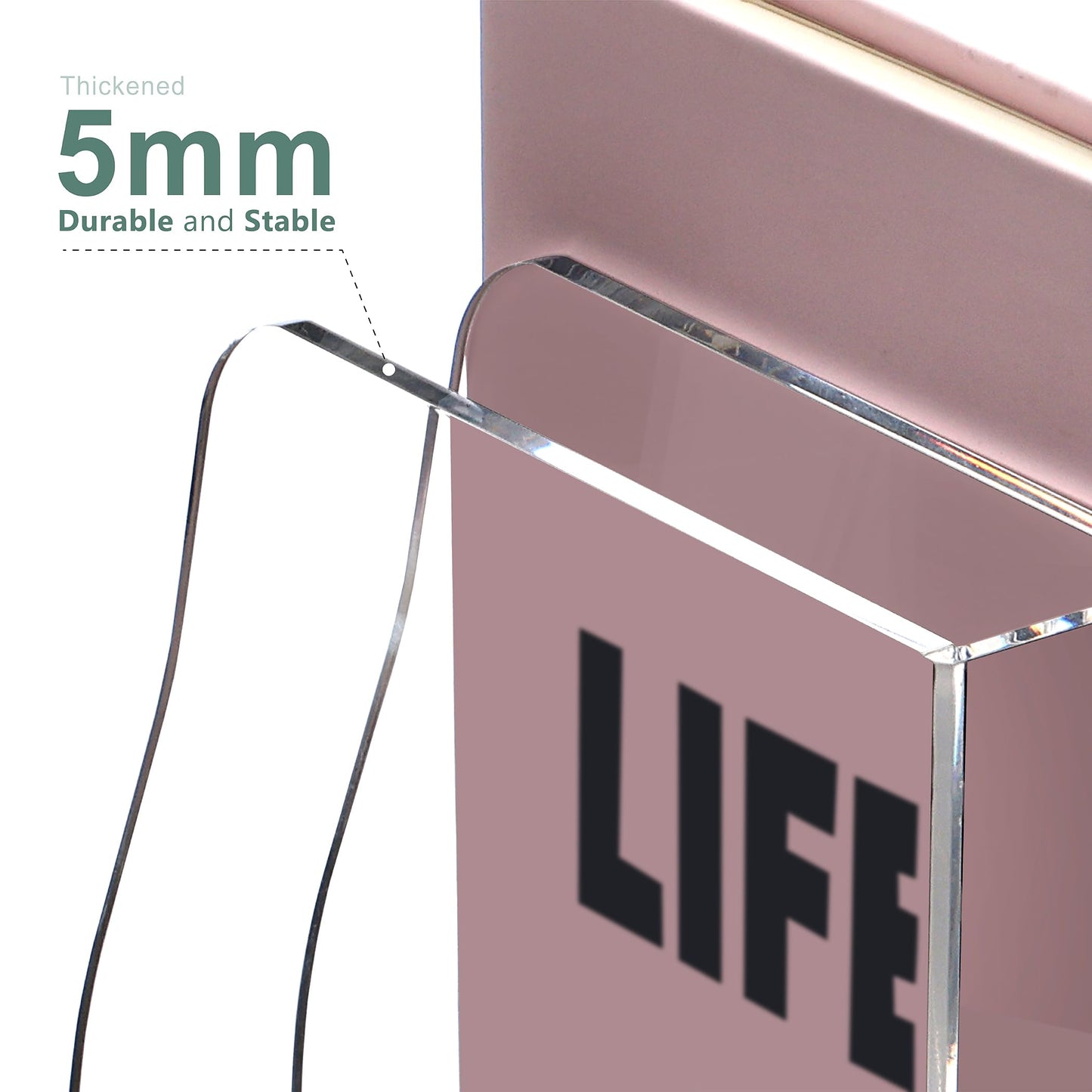 SANRUI Acrylic Desk Organizers, Clear Magazine File Holder, 5 Vertical Compartments A4 Folder Binder Holders Sorter, Office Desktop Workspace Organization Storage Rack for Office Home School