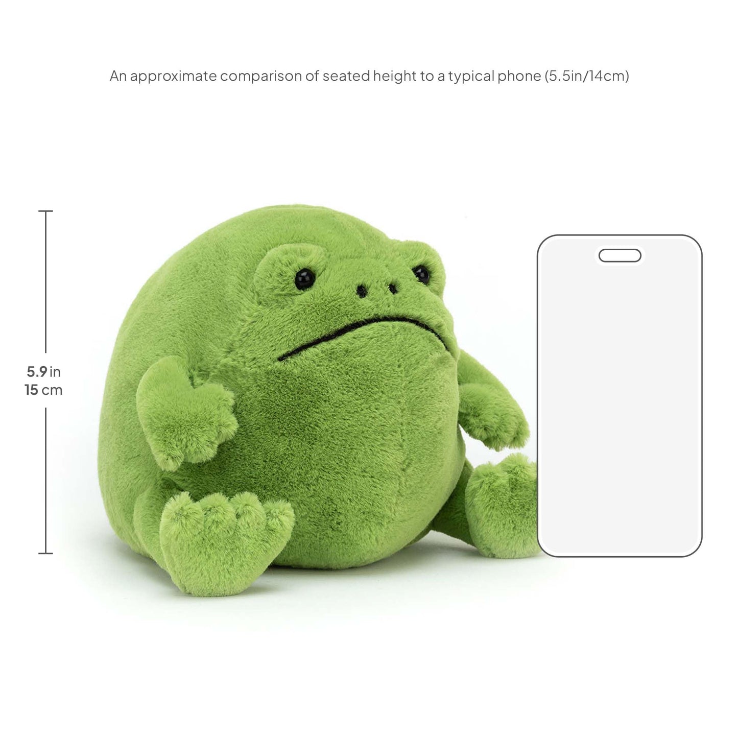 Jellycat Ricky Rain Frog Stuffed Animal, Medium 7 inches - Amphibian Plush Toy - Classic Children's Gift