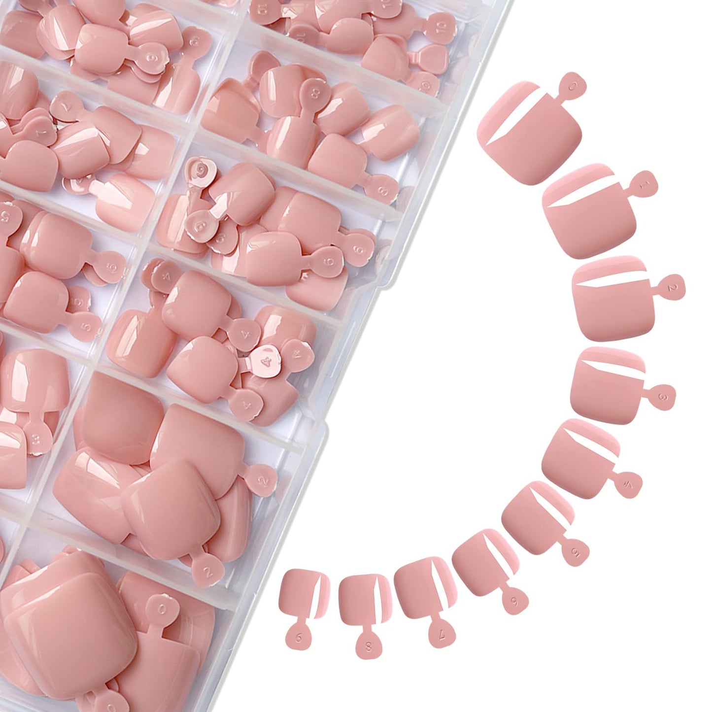 Lifextol 120PC Pink Press on Toenails for Women Fake Toe nail Press ons Acrylic Toe Press on Nails Set, Pink Press on Toe Nails Press on Fake Toenails Press ons Acrylic Toe Nail Tips Kit & Glue Tab-M
