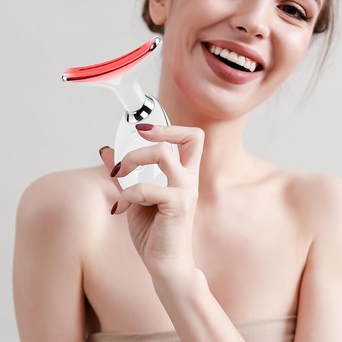 Facial Massager Red-Light-Therapy-for-Face and Neck, Face 𝖲 culpting Wand with 7 Color