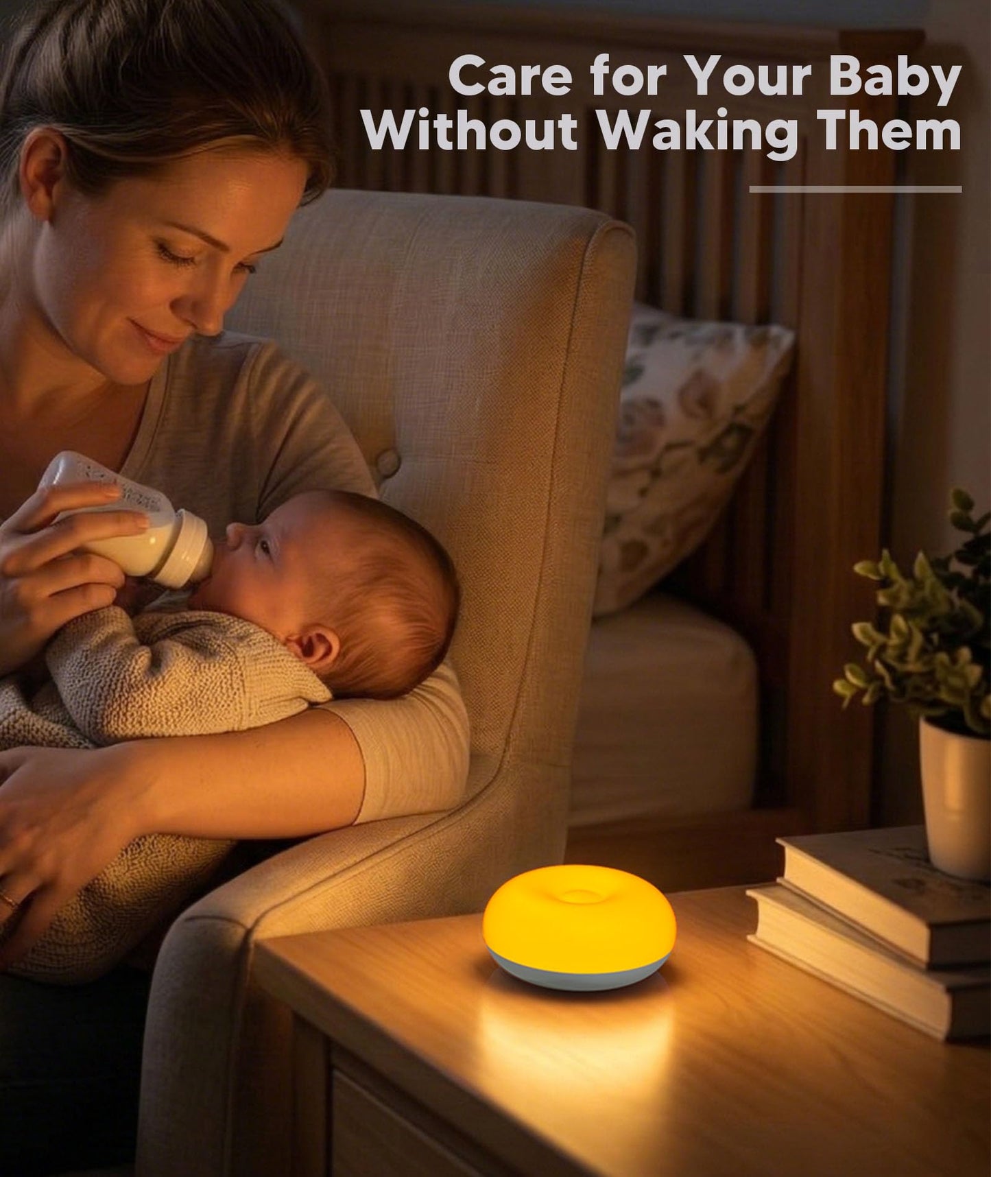 Baby Night Light 1800K No Blue Light, Nursery Night Egg Light for Breastfeeding,Amber BPA-Free Silicone Lamp with Child Lock, Dimmable Touch & Flip Control, Rechargeable Bedside Light for Kids Toddler