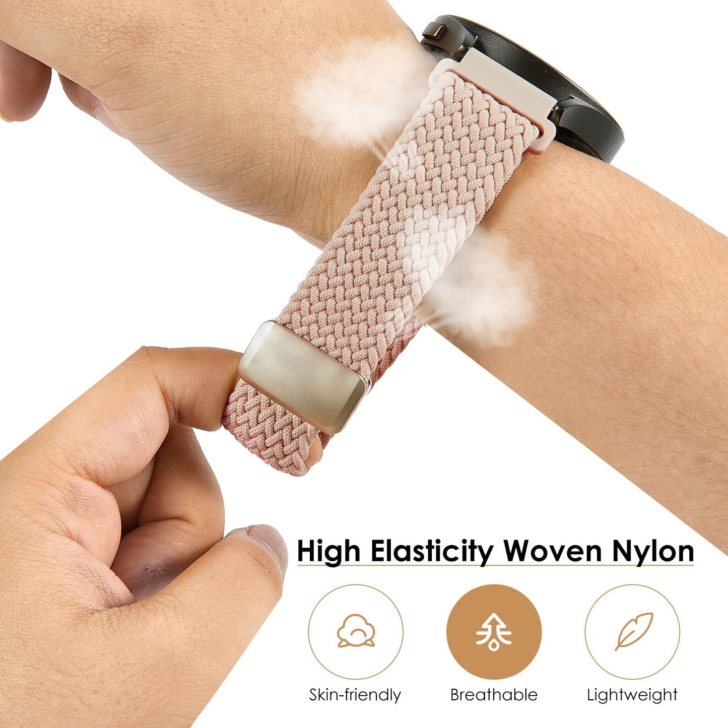 SIMYYO Nylon Magnetic Bands Quick Release Braided Nylon Watch Bands Stretchy Sport Replacement Strap for Men and Women 18mm 19mm 20mm 22mm