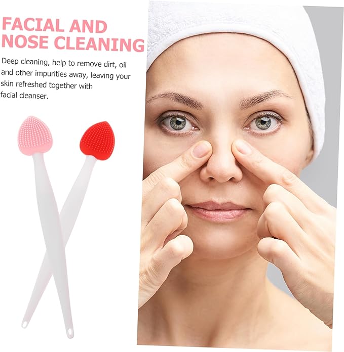 6pcs Silicone Nose Scrubber and Lip Scrub Brush Kit Double-Sided Exfoliating Facial Cleaning Tool for Makeup Lovers for Nose and Lip Care