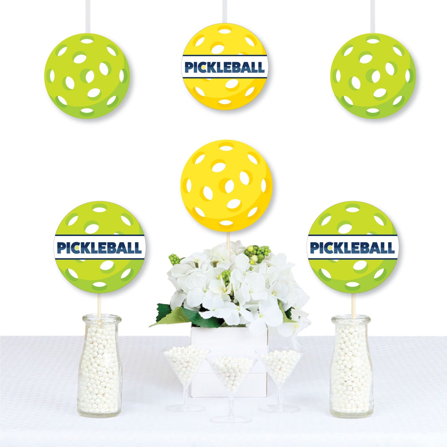 Big Dot of Happiness Let’s Rally - Pickleball - Decorations DIY Birthday or Retirement Party Essentials - Set of 20
