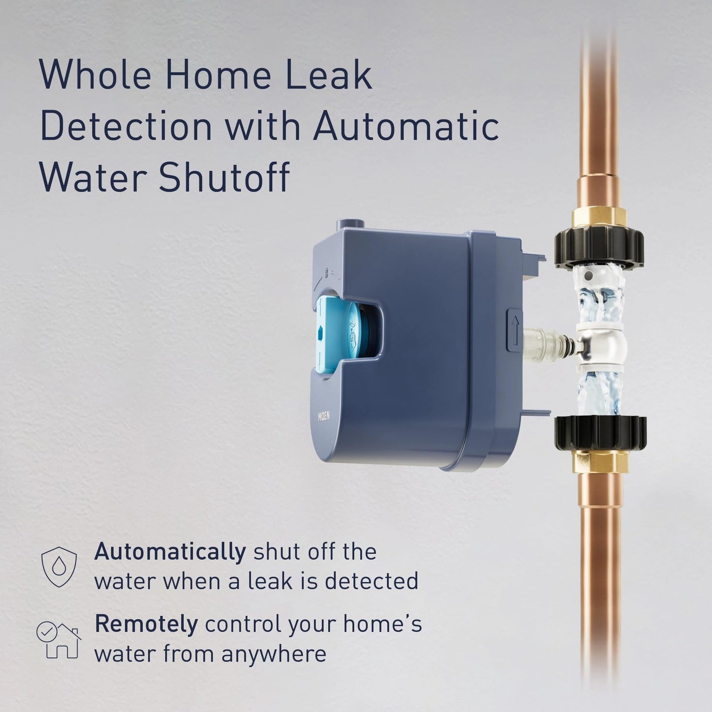 Flo by Moen 1-1/4-Inch Smart Water Shutoff with Smart Water Detector, 1-Pack