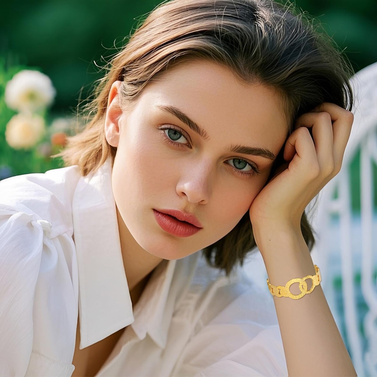 TaYolnFaSo Cuff Bracelet for Women Adjustable Chunky Wide Bracelet Gold Cuff Open Bangle Wrap Jewelry Gift for Women