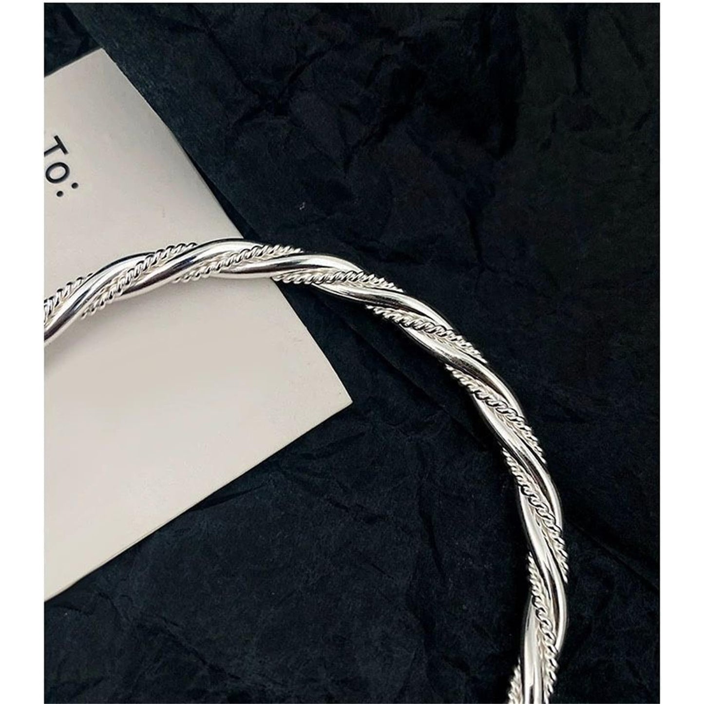 Handmade 925 Sterling Silver Bangle Bracelets For Women Twist Weave Bangle Bracelets Layered Braid Cuff Bangles Open Adjustable Bangle Bracelets For Women Minimalist Statement Bangle Christmas Gifts