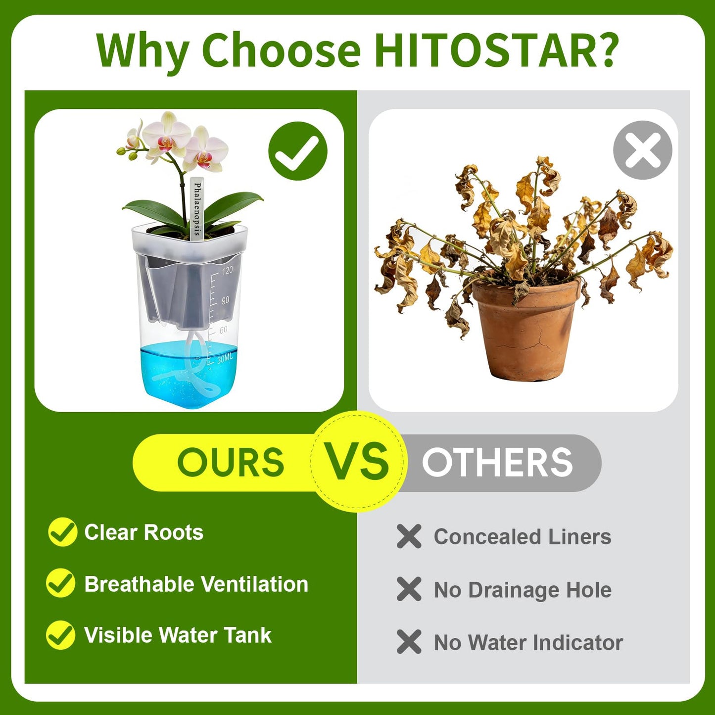 HITOSTAR 12 Pack 2 Inch Mini Clear Self Watering Pots for Indoor Plants, Small Plastic Planters with Drainage, Hydroponic Nursery Propagation Cups, for African Violet Alocasia Pot (2 Inch, 12Pack)