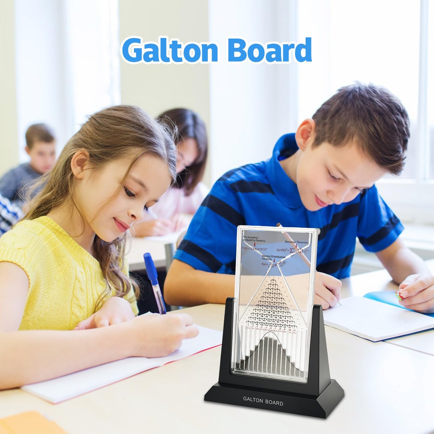 Dimind Galton Board Probability Demonstration Model - 12.6in Large Physics Learning Desk Toy with 17500 Metal Beads | Statistical Law Experiment Tool for School Labs & STEM Education