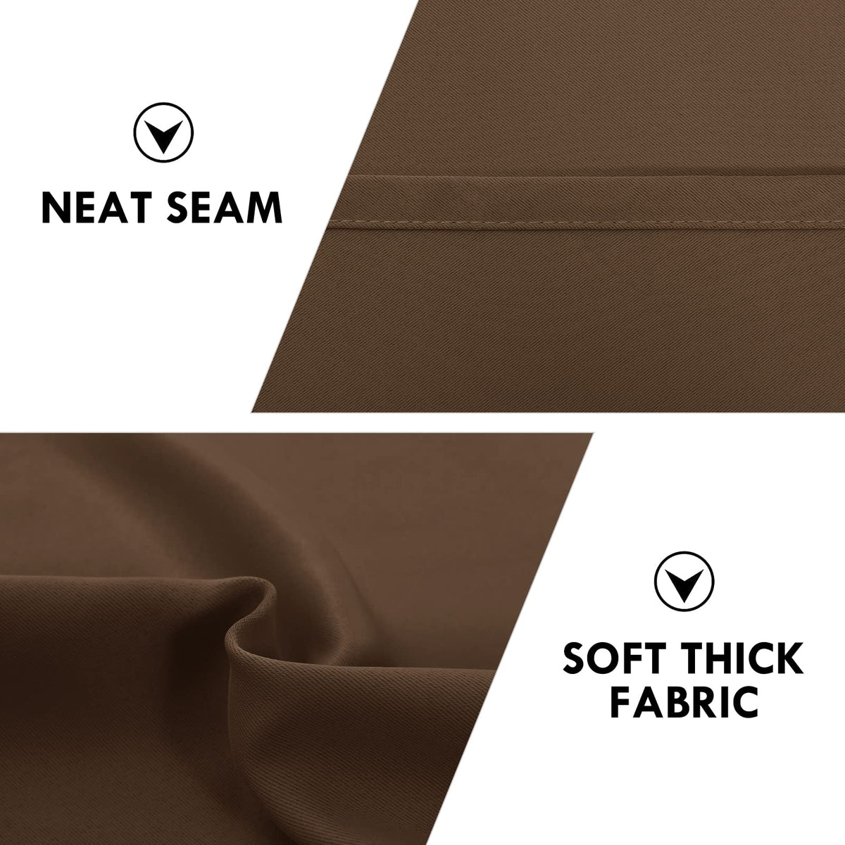 Blackout Curtains for Bedroom Living Room 42 x 63 Inch Long Brown