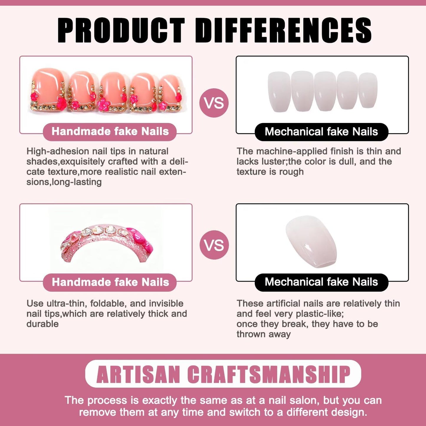 Press on nails-ARTIXY Handmade Nails Medium Almond fake Nails,Butterfly pattern 3D press ons, Reusable Acrylic Stick Ons False Nails Kit for Women, with Nail File, Homemade& Salon quality (10Pcs-M)