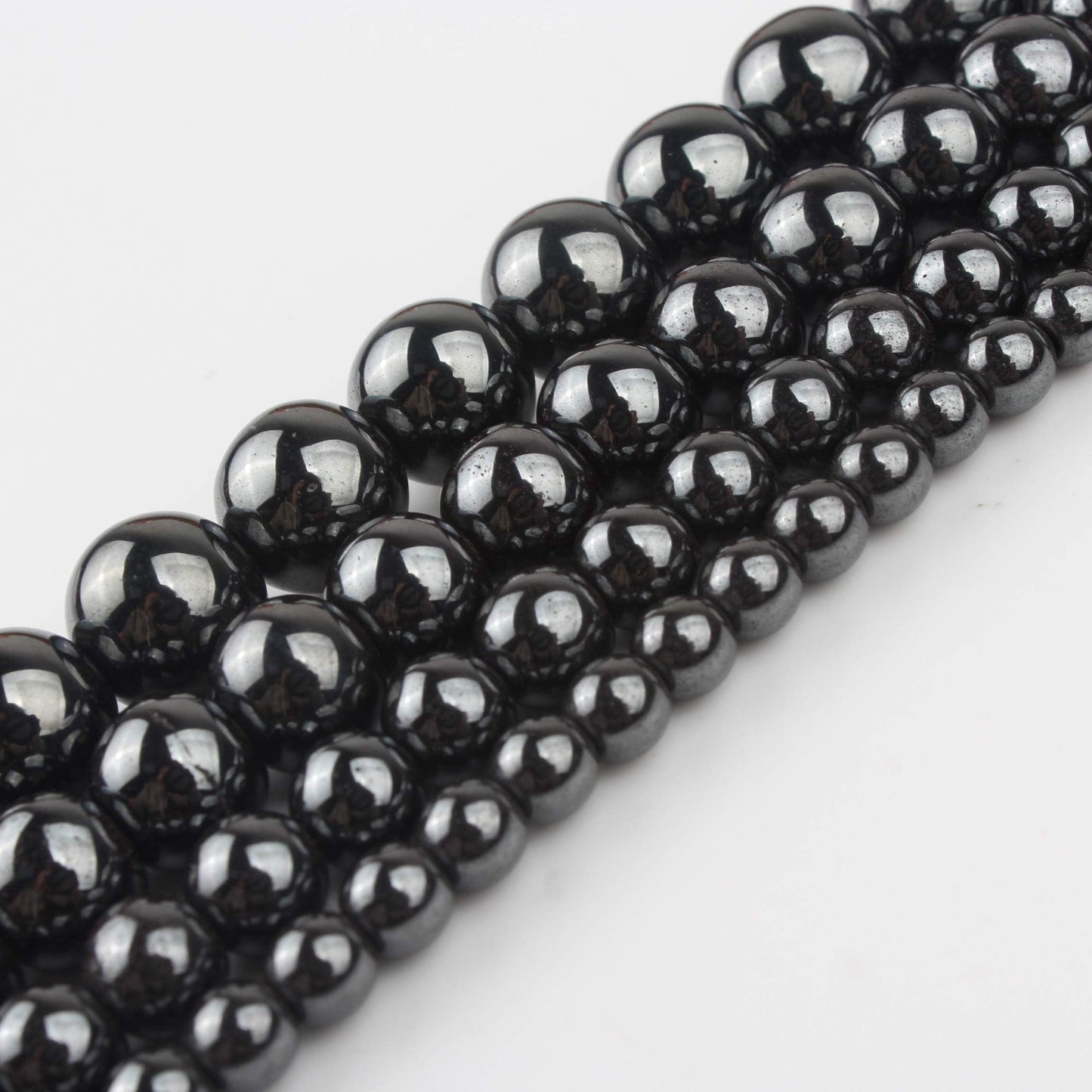 Yochus 45pcs Black Hematite Beads，8mm Healing Power Natural Stone Round Loose Beads for Jewelry Making Earring Necklace DIY Crafts