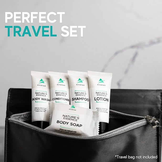 90 Piece Hotel Soap & Bulk Toiletries - Travel Essentials for Hosts & Guests - Hotel Shampoo & Conditioner Supplies for Guests, Hotel Toiletries Bulk Set, Mini Bulk Travel Size Toiletries