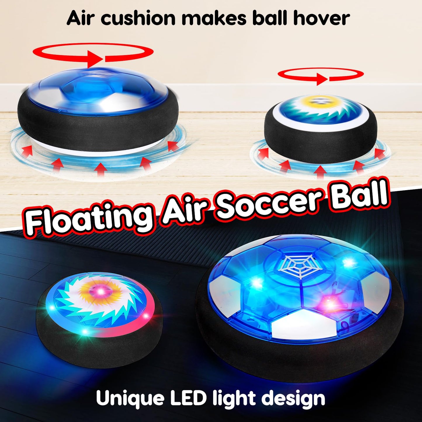 Hover Soccer Ball & Toddler Basketball Hoop