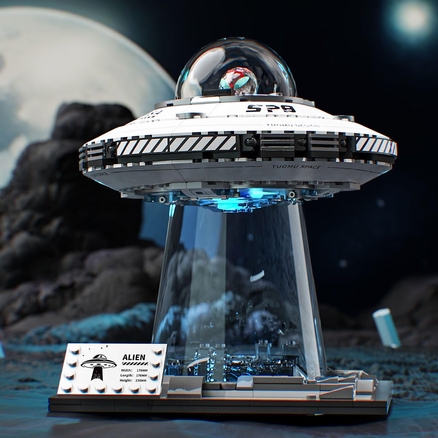 UNCLE BRICK Space UFO Spaceship Building Sets, Galaxy Interstellar Spaceship Sets,Collection Creative Star Spaceship Building Kit for Animation Fans,for Boys and Gril Age 8-12