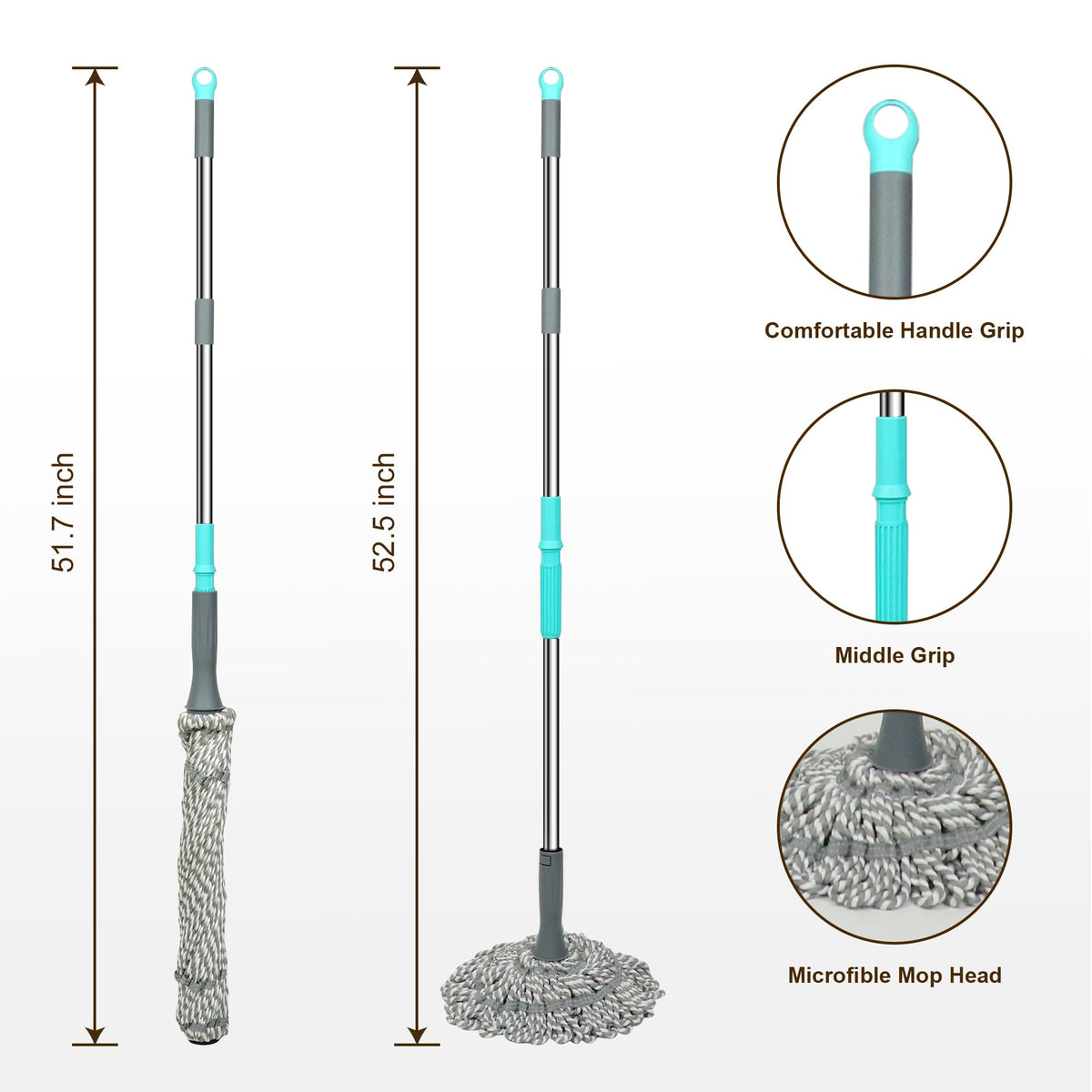 Self Wringing Mop Floor Cleaning Easy Squeeze Twist Mop