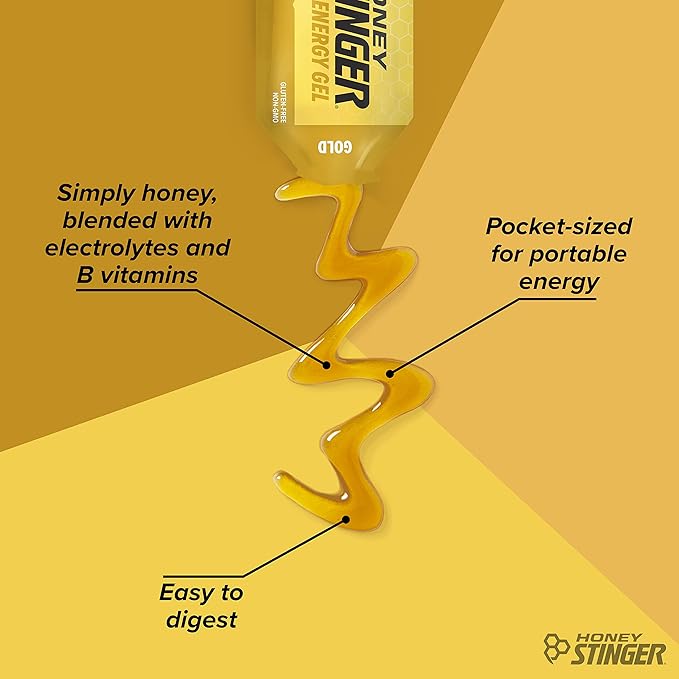 Honey Stinger Energy Gel Variety Pack | 12 Packs Each of Gold and Organic Fruit Smoothie | Gluten Free & Caffeine Free | Sports Nutrition for Home & Gym, Pre and Mid Workout