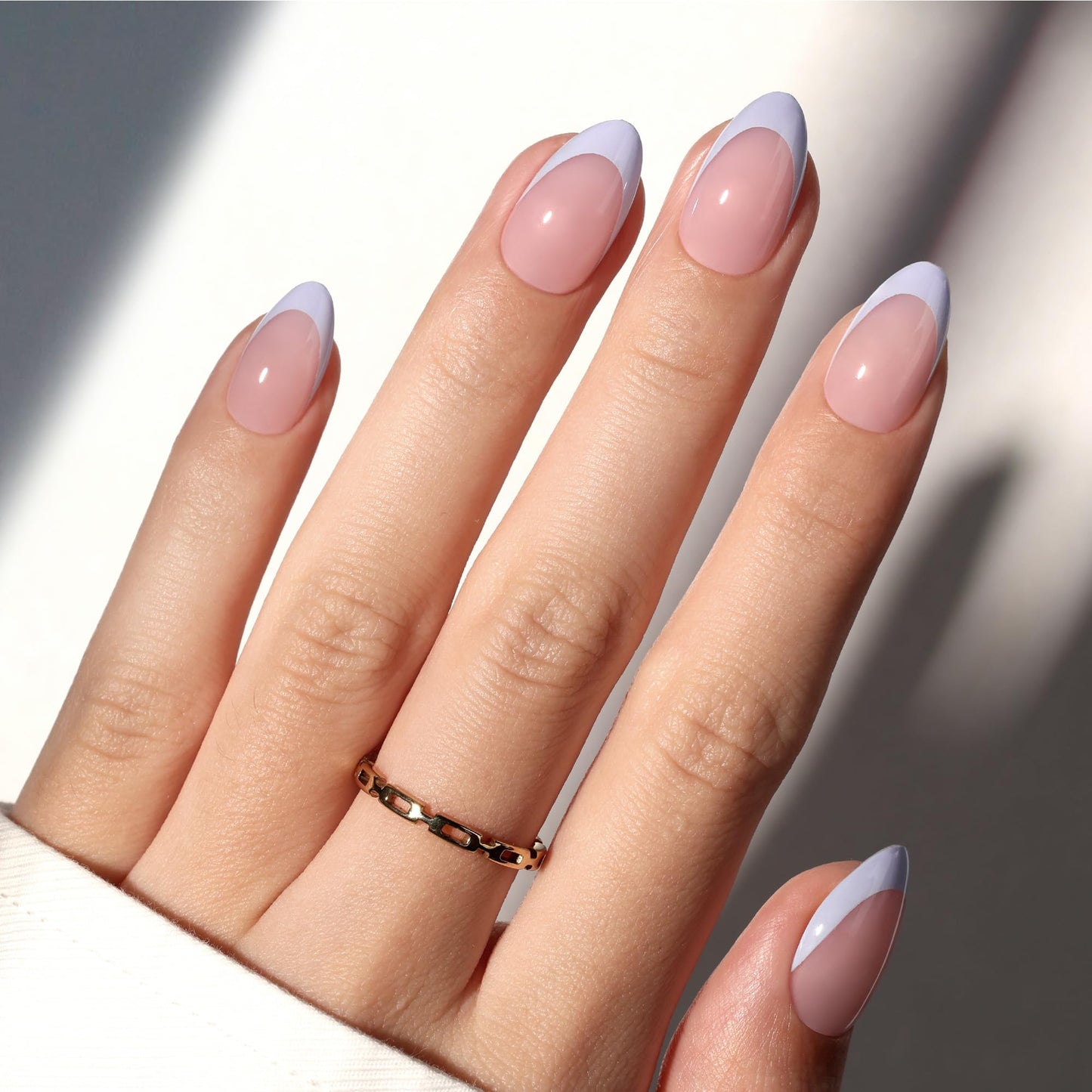 Beetles Purple French Tips Press On Nails - Pastel Spring Short Almond 160 Pcs with Blue French Tips Press On Nails Pastel Spring Short Almond 160 Pcs