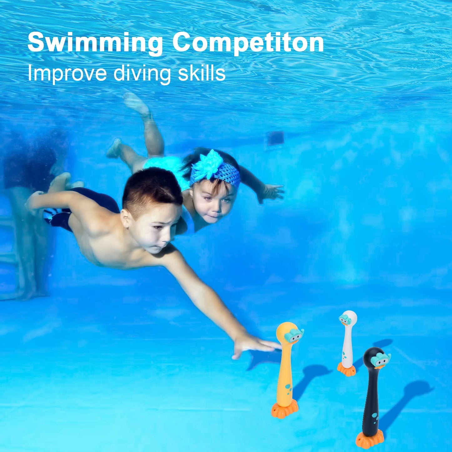DOADW Summer Pool Toys Underwater Diving Games Dive Sticks Duck 3-Pack