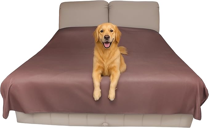 SILLY LEGACY Thin Reversible Waterproof Protective Bed Cover (King Size, 100 x 96 inch), for Pets, Babies; Incontinence, Dirt, Drool