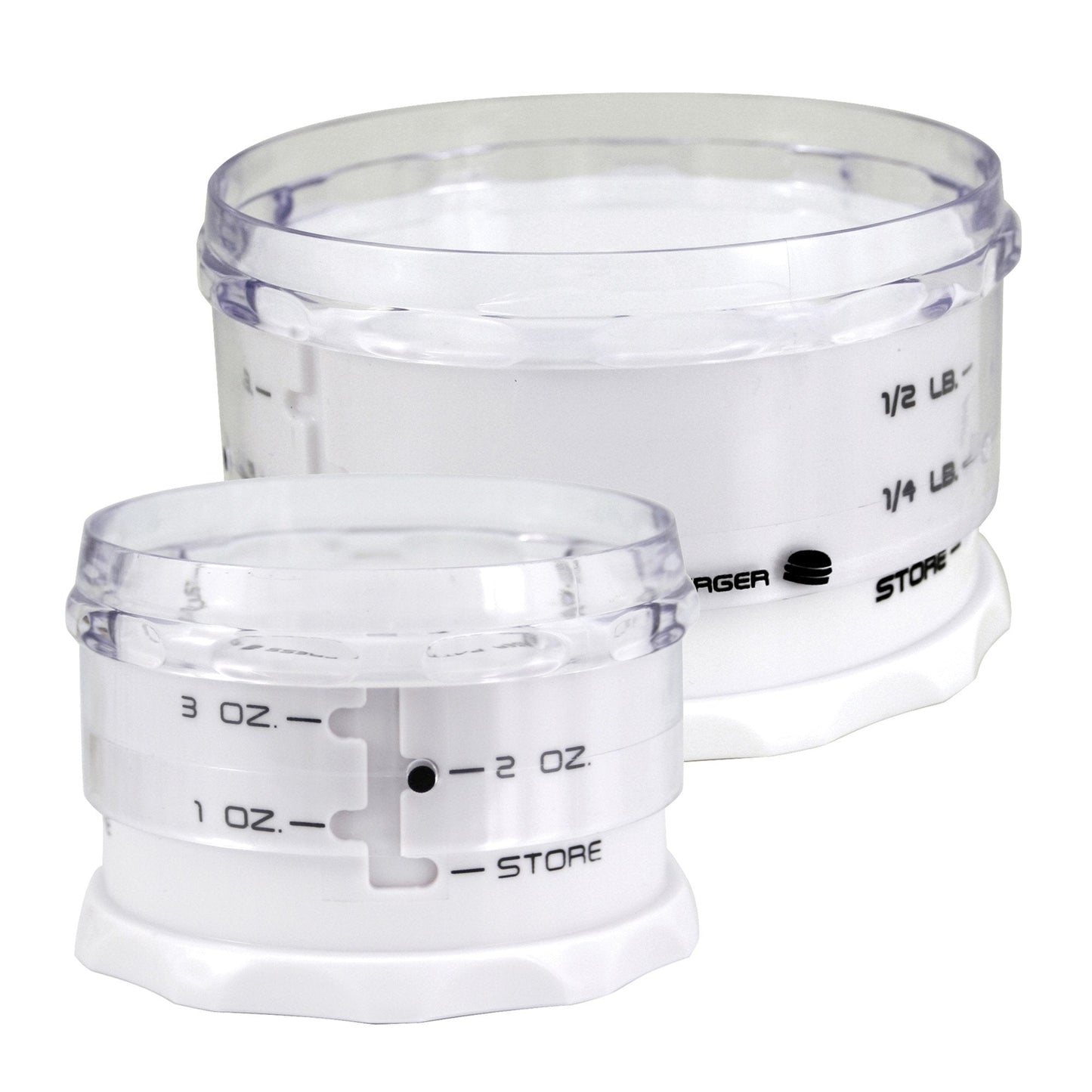 KitchenArt Adjust-A-Burger Press Set, Plastic, 2-Piece, White