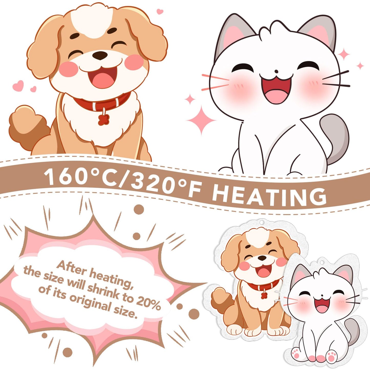 60 Pieces Shrink Plastic Sheets, Shrink Paper Shrink Art Paper for Crafts DIY Keychain Making(7.9 X 5.7 inch)