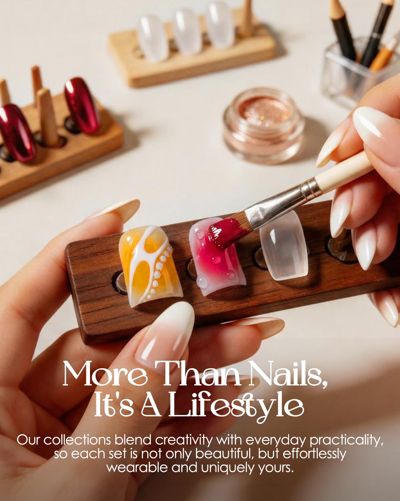 Buleens Handmade Press on Nails Acrylic Duck Nails-10pcs Short Fresh Summer Floral Liquid Marble 3D Fake Nails Kits with Glue