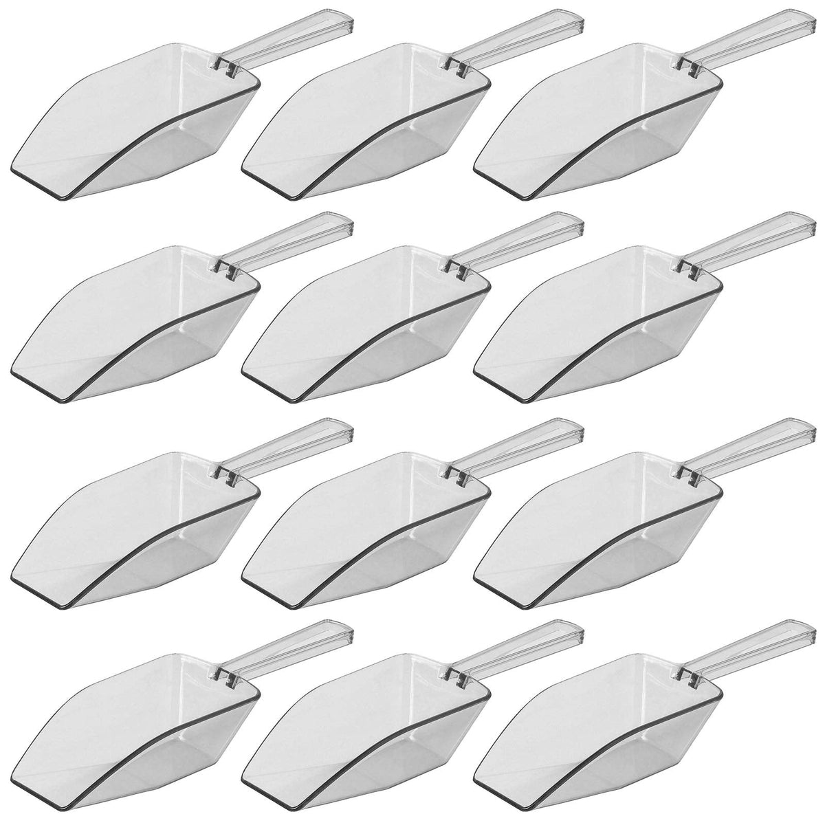 Clear Mini Plastic Acrylic Scoops 12 Pcs (12 Count)