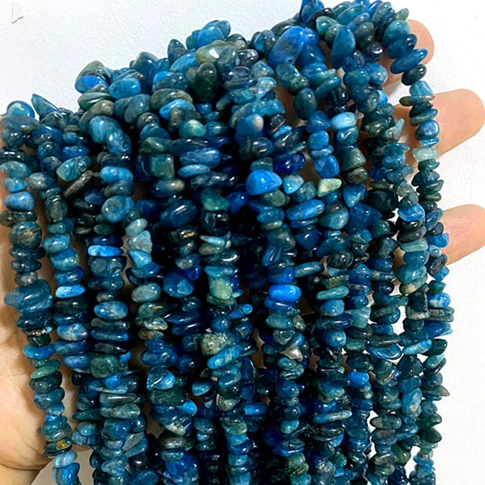 PLTbeads Gemstone Chips Natural Blue Apatite 3-5mm Healing Crystals Waist Bracelets Necklace Kit Irregular Stone DIY Crafts Design Jewelry Making Approxi 32 inch
