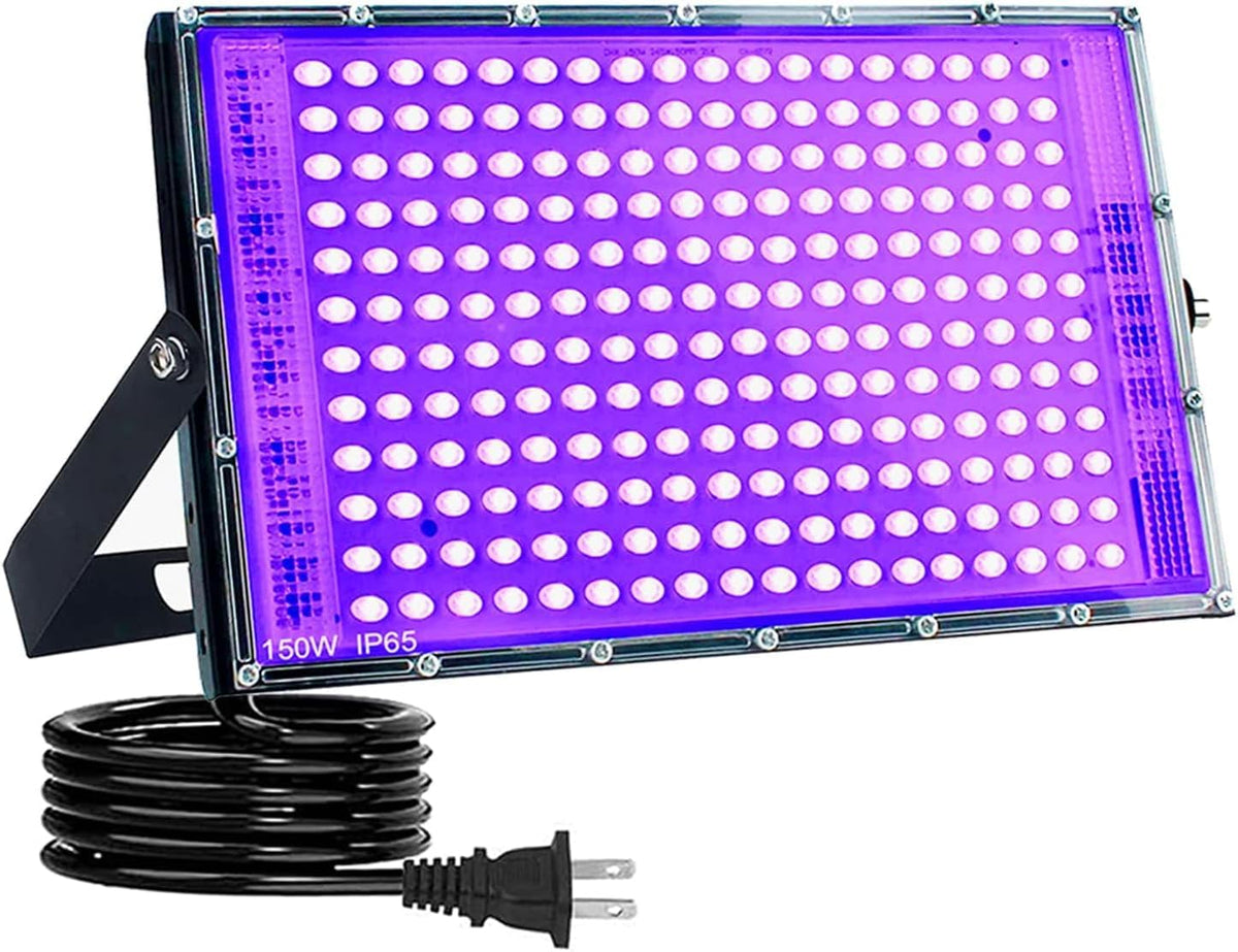 150W Black Lights, Blacklight Flood Light with Plug and Switch,for Glow Party, Halloween, Fluorescent Poster, Stage Lighting, Body Paint