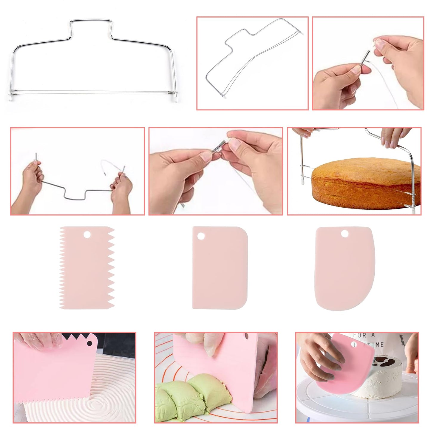FGASIDYO 207PCS Cake Decorating Kit Includes Revolving cake turntable for decorating, Icing Bags and Tips Set, 3 Spatulas, 3 Cake Scraper, 100 Piping Bags, frosting piping kit,and 3 Coupler for Baking