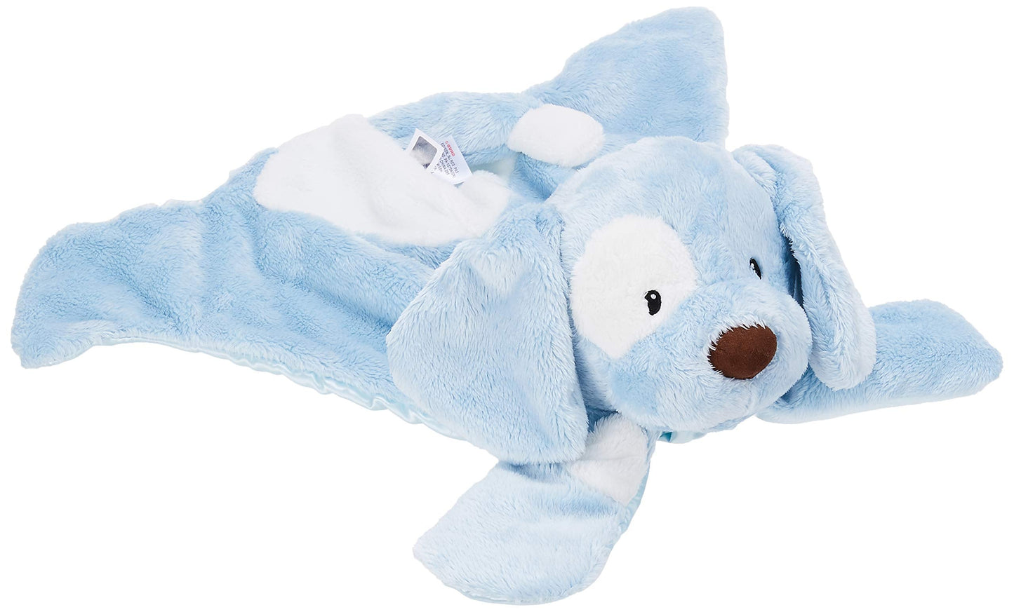 GUND Baby Spunky The Dog Huggybuddy Stuffed Animal with Built-in Baby Blanket, Blue, 15”