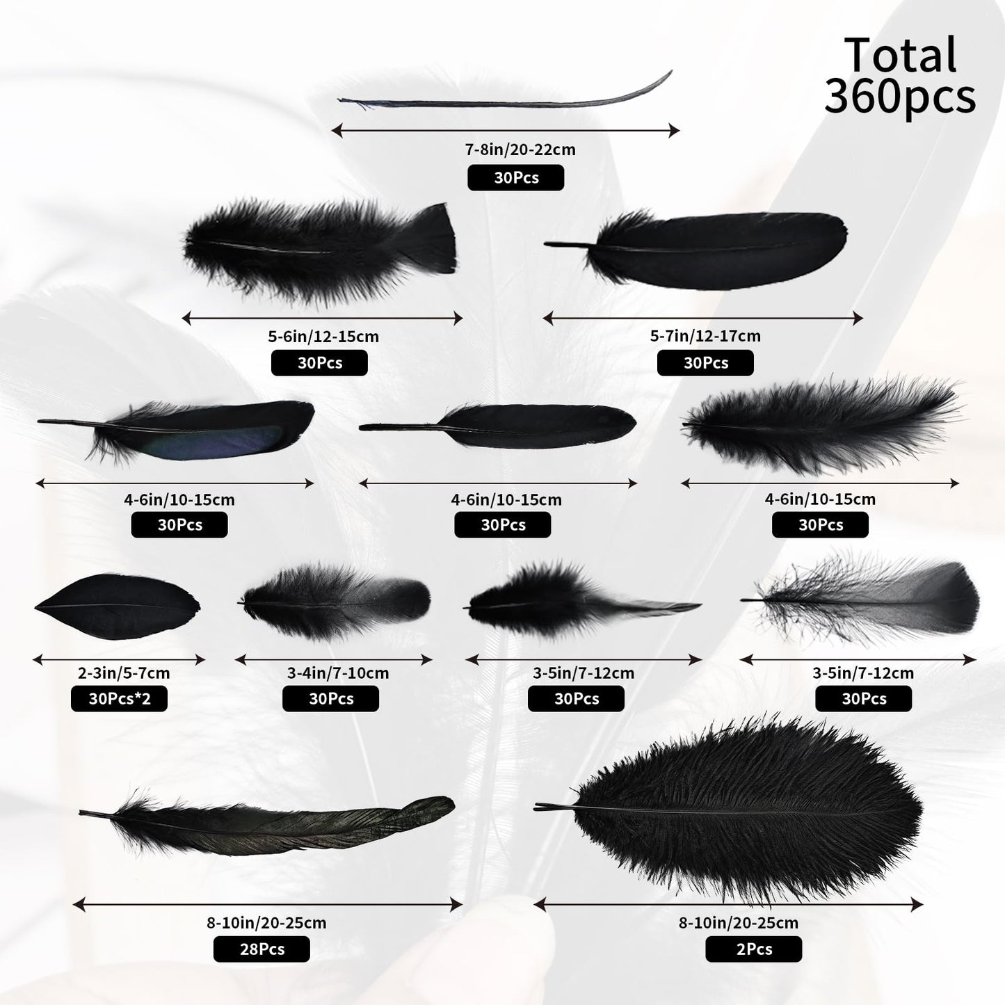 Daieeparty 360pcs Small Pheasant Feathers 12 Style Mixed Feathers Natural Feathers for Crafting Wedding Dream Catcher Hats Decoration