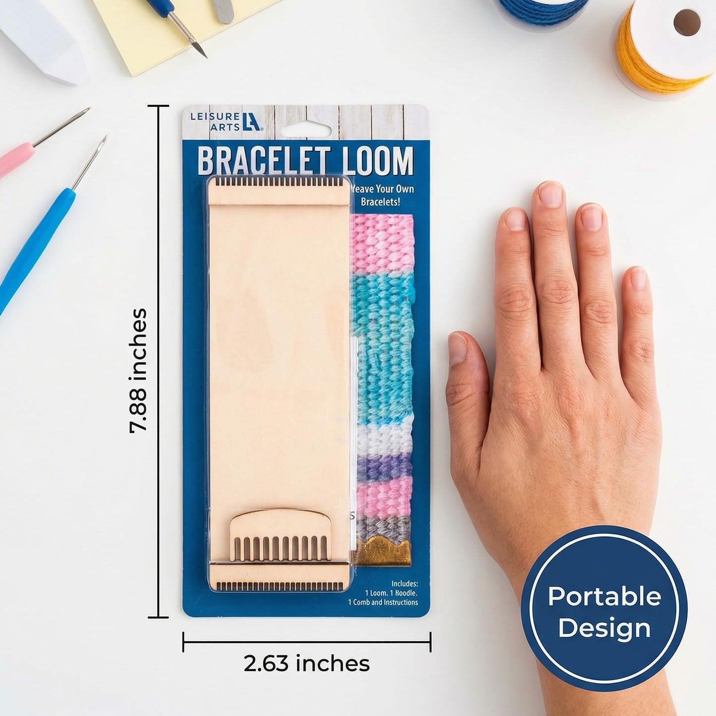 Leisure Arts Loom Bracelet Weaving, Bracelet Maker, Weaving Loom, Bead Loom, Bracelet Making Kit String, Weaving Kit, Beading Loom, Friendship Bracelet Making Kit, Weaving Loom for Adults
