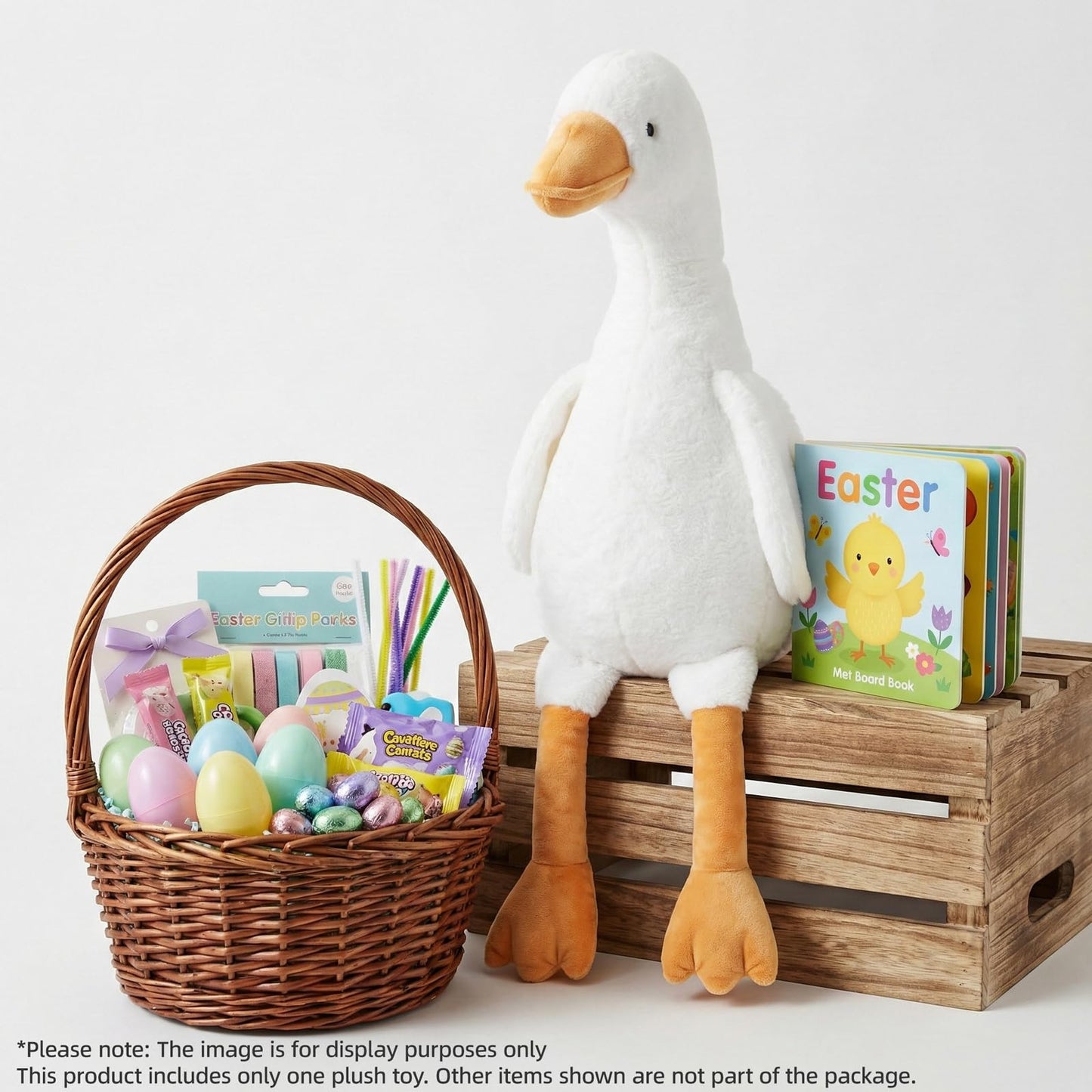 WEIGEDU 30" Large Goose Stuffed Animals Plush Toys Swan Duck for Kids Babies Bedtime Birthday Easter Gifts, Stuffed Goose Throw Plush Pillow Super Soft, White