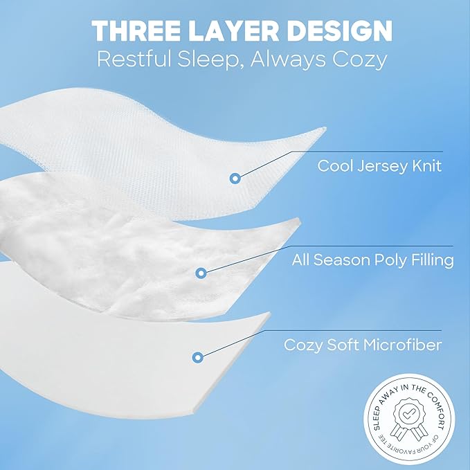 Sharper Image Jersey Knit Ultra-Soft, Cooling King Box Quilting, Microfiber Reverse, All Season & Lightweight Summer Blanket Cozy T-Shirt Handfeel, White