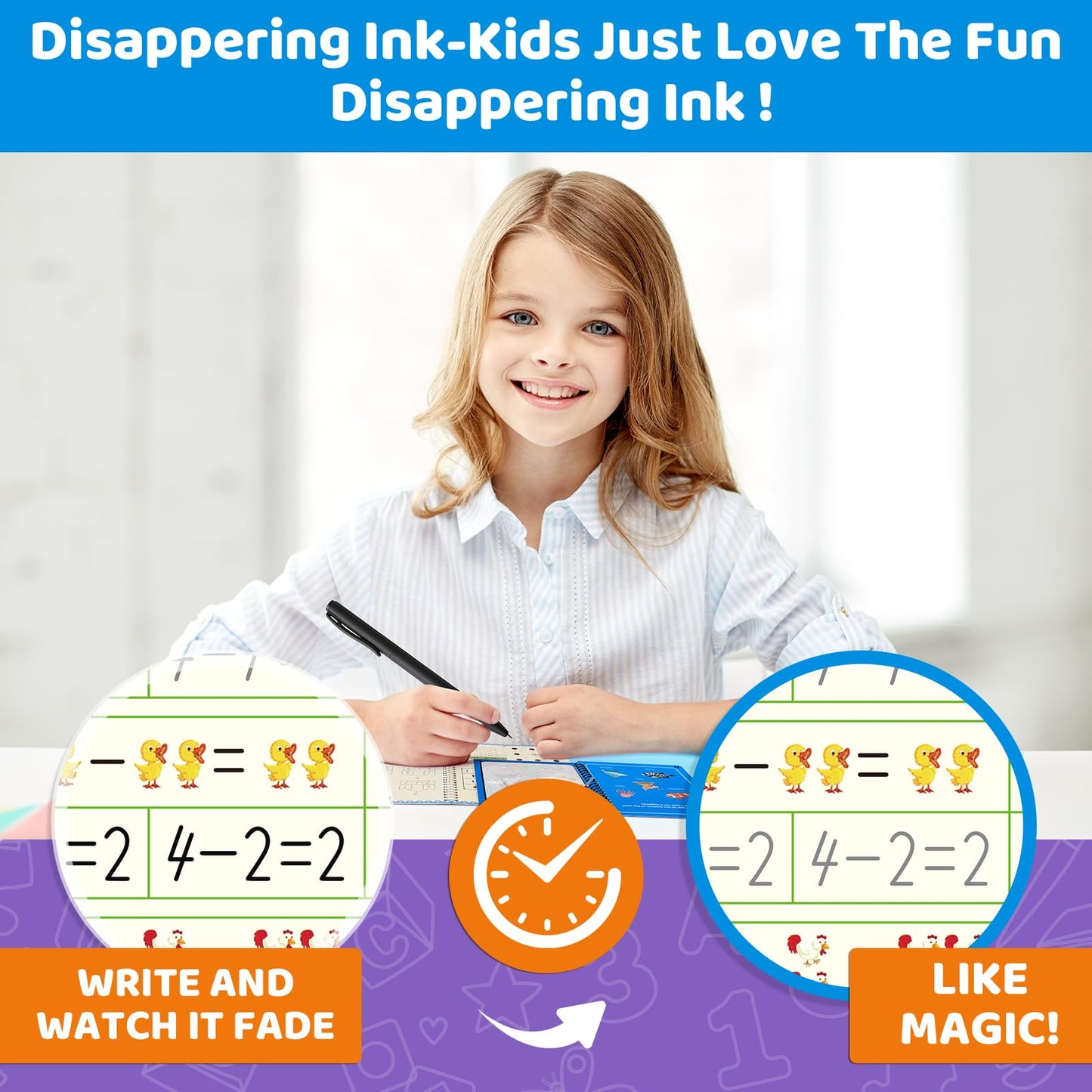 EFCRBS Magic Grooved Writing Practice Books for Kids 3-8, Reusable Grooved Handwriting Books-Letters Numbers Math Painting-Preschool Learning Activities-Birthday Gifts for 3 4 5 6 7 8 Years Old