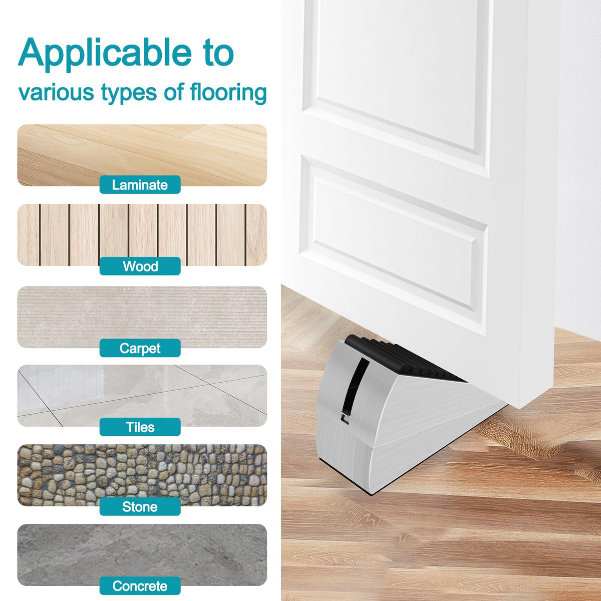 4 Pack Adjustable Spring Door Stoppers Heavy Duty (4 Count)