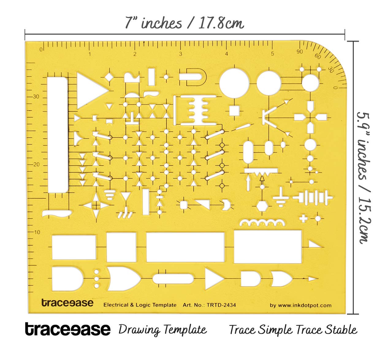 Traceease Electrical Drafting Electrical & Logic Template Drawing Stencil,Designing Template Measuring Ruler